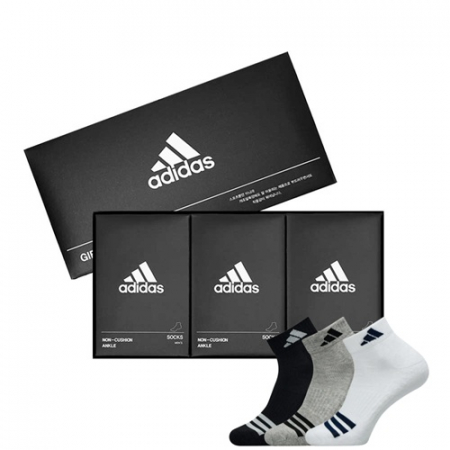 [아디다스]앞삼선 이중바닥 양말 3족 선물세트 IF65680 #2