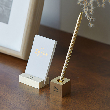 황동 골드 사각 펜꽂이 거치대(이니셜각인) #4