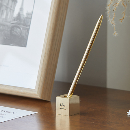 황동 골드 사각 펜꽂이 거치대(이니셜각인) #2