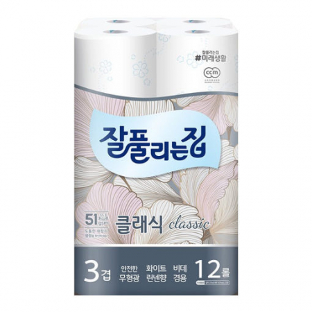 미래생활 잘풀리는집 클래식 3겹데코 27m 12롤 두루마리 휴지 #4