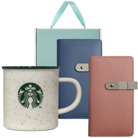 스타벅스 그린 사이렌 도트 머그 237ml + 다이어리 48절 선물세트 #3