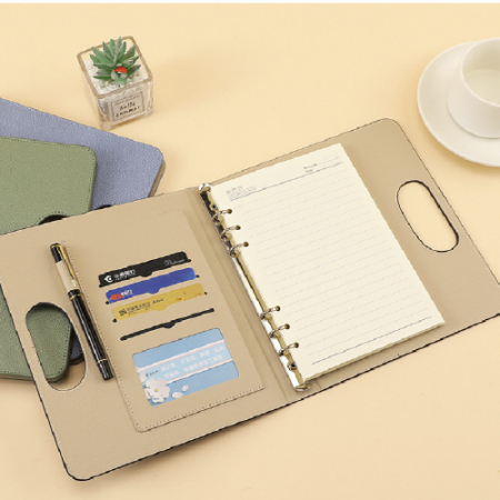 A5 핸드 가죽 다이어리 6공 바인더노트1P #4