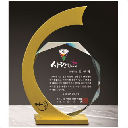 금속 화이트 8각 크리스탈 상패 #3