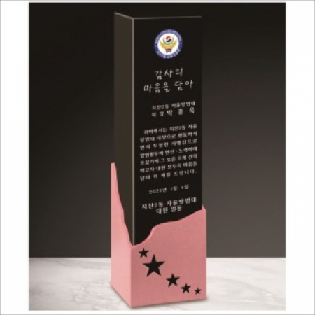 금속 블랙 직사각 크리스탈 상패 #2