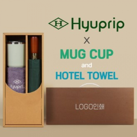 협립 3단70엔티크 고밀도 완전자동우산 +협립호텔코마170타월+로하스머그컵-세트 #2