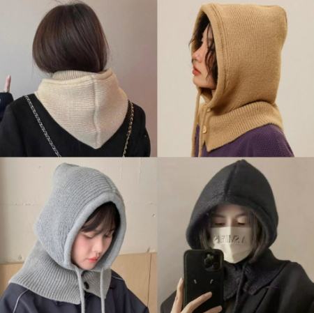 니트 바라클라바 후드 넥워머 모자 #3