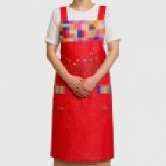 전통 한복 스타일 모시 앞치마