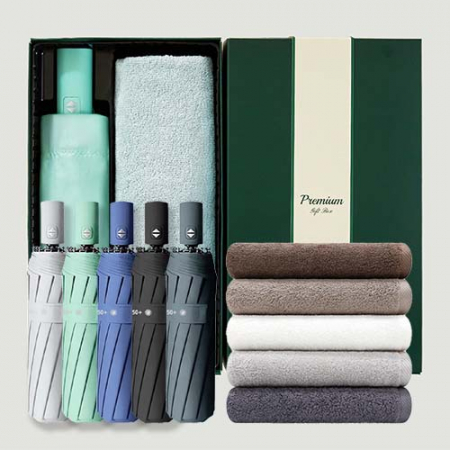 원터치 12k 더블살대 3단자동 암막양우산+송월타올뉴컬러무지150g 우산타올 선물세트 #3