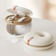 원형 이중 구조 틀니 보관함 교정기 케이스