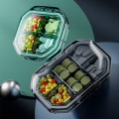 투명 4분할 약통 알약 케이스 알약통 소형