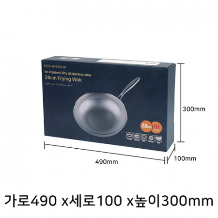 아이젠베르그 쿠헨바움 통삼중 무연마 스텐 궁중팬 28cm #6