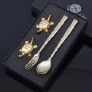 금거북 수저받침+티스푼포크세트