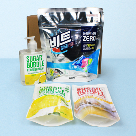 비트 캡슐세제 28입+슈가버블 주방세제 470ml 펌프형+주방세제 리필 280ml+섬유유연제 리필 300ml #3