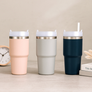 투톤 스트로우 텀블러 이중진공 빨대텀블러 600ml
