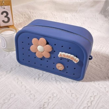 넉넉한 수납 스트랩 실리콘 핸드백 지비추홀 파우치 #2