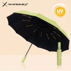 어썸엑스 UV차단 3단 완전자동 암막 파스텔 튼튼한 프리미엄 양우산 (UPF50+) 그린 // 인쇄배송무료