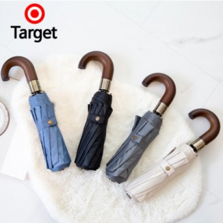 타겟 3단 자동 암막 우드그립곡자 우산 #2