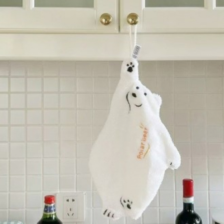 걸이형 베어 극세사 핸드타월 주방 수건 #2