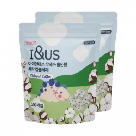 아이앤어스 무색소 올인원 캡슐 세탁세제 100개입 네츄럴코튼향 #2