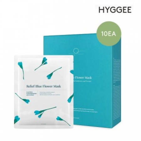 휘게 릴리프 블루 플라워 마스크팩 10개입 #2