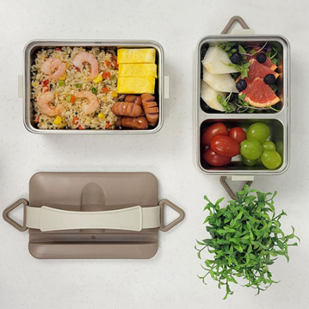 피크닉 트래블 새지 않는 스텐2단 도시락통 전자레인지 식기세척기 사용가능 #3