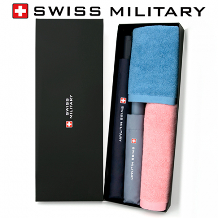 스위스밀리터리 친환경 2단자동+3단수동 우산+150g타올 2P 세트 #3