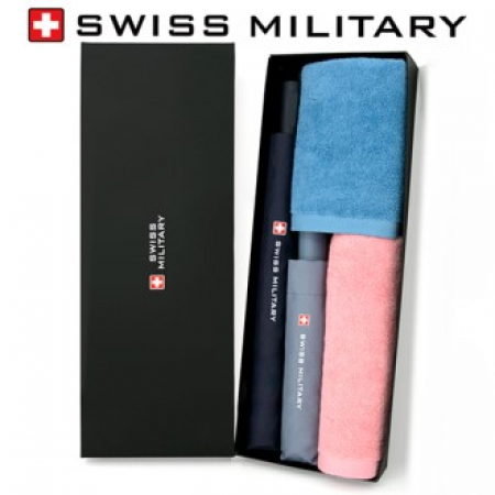 스위스밀리터리 친환경 2단자동+3단수동 우산+150g타올 2P 세트 #2