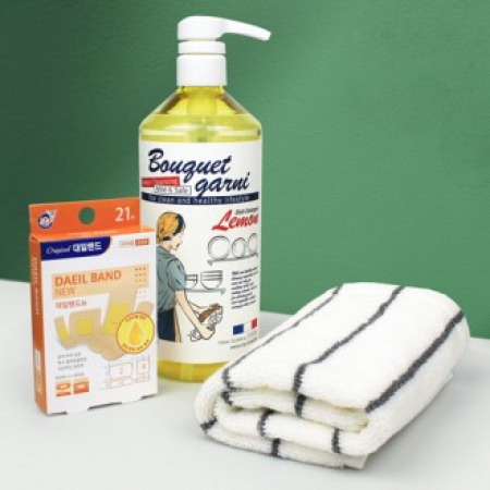 부케가르니 주방세제 750ml + 정품 대일밴드 혼합 21매 + 프리미엄 모달사 주방타올 #2