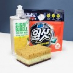 슈가버블 주방세제 + 슈가버블 버블원샷 캡슐세제 + 양면 떡수세미 +
