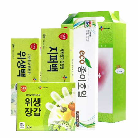 CJ위생백(대),지퍼백(대),위생장갑,종이호일 4종세트 #3