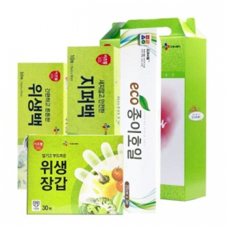 CJ위생백(대),지퍼백(대),위생장갑,종이호일 4종세트 #2