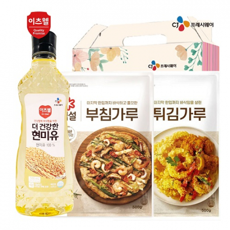 CJ현미유500ml CJ부침가루 CJ튀김가루3종세트 #3