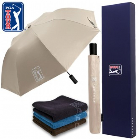 PGA 2단자동 암막 우양산+170g죽사타올세트 #2