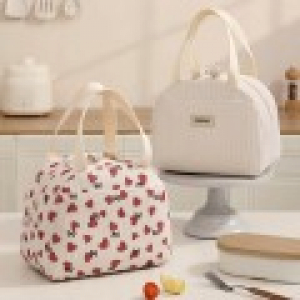 휴대용 코듀로이 보온보냉 도시락 피크닉 가방