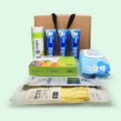 위생장갑200매+롤벡 위생백+크리오치약120g 3개+세균닦는 행주티슈70매+ 니트릴장갑10매+면코팅고무장갑