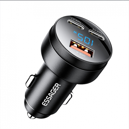 ESSAGER 105W 디스플레이 3포트 차량용 시거잭 PD PPS 듀얼 C포트 초고속 충전기 #7
