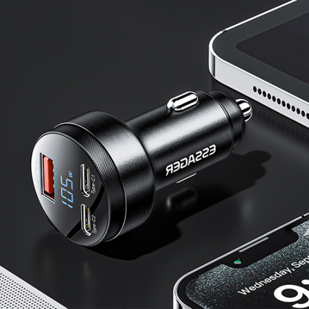 ESSAGER 105W 디스플레이 3포트 차량용 시거잭 PD PPS 듀얼 C포트 초고속 충전기 #4