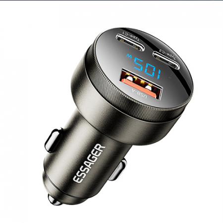 ESSAGER 105W 디스플레이 3포트 차량용 시거잭 PD PPS 듀얼 C포트 초고속 충전기 #8