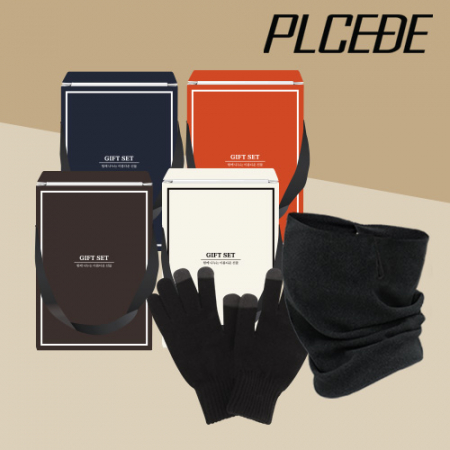 플씨드 실크리치 귀걸이 멀티스카프 + 무지 니트 터치 장갑 2종 세트 #3
