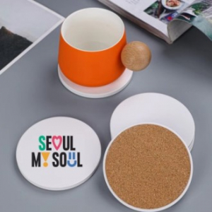 세라믹컵받침 도자기컵받침 코스터  // // 칼라전사