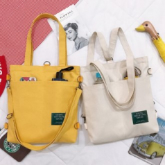 로페리아 더블포켓 숄더토트 캔버스 데일리백 0202175