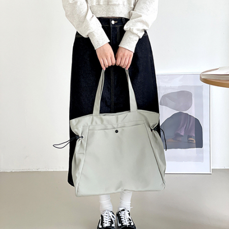 룩앳걸 여성 대용량 모던 스퀘어 드로스트링 숄더 토트백 4color #2