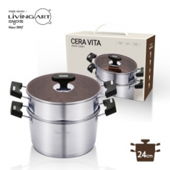 리빙아트 세라비타 스테인리스 스틸 찜기 24cm 찜곰솥