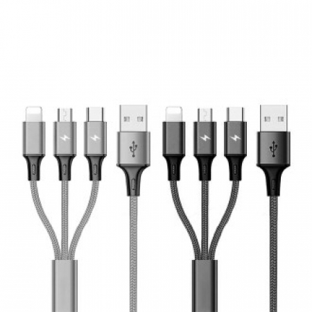 다이버스 멀티 아이폰 8핀 5핀 C타입 3in1 고속 충전 케이블 2m #2