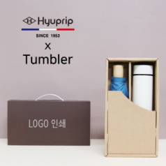 협립 3단 마시멜로 수동 우산 + 모노 500ml 텀블러 세트