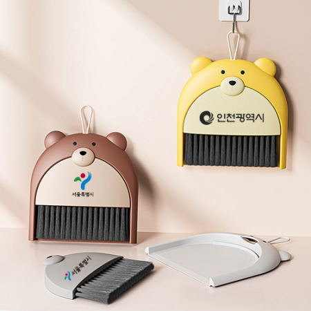 곰돌이 빗자루 세트 탁상용 미니 쓰레받기 #3