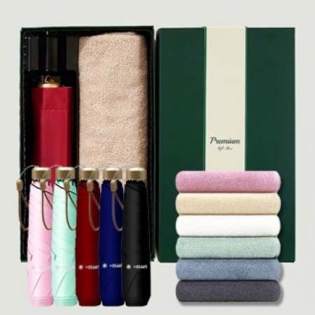 라이트핏 3단6k 초경량양우산+송월타올라이트무지130g 우산타올선물세트 #2