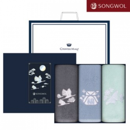 송월타올 달보드레 전통 자개(130g) 자수 3P세트 #2