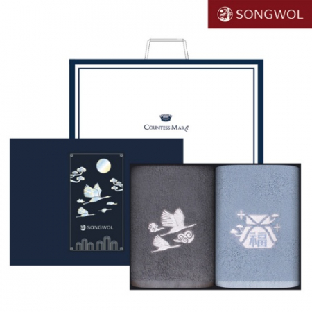 송월타올 달보드레 전통 자개(130g) 자수 2P세트 #3