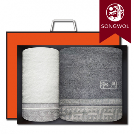 송월타올 격자 바스1장+세면1장 선물세트(박스+쇼핑백 포함) #3